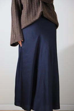 Satin skirt dark blue