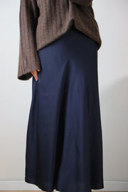 Satin skirt dark blue