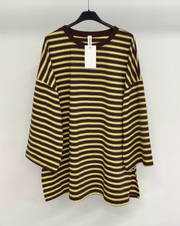 Basic stripe shirt brown yellow