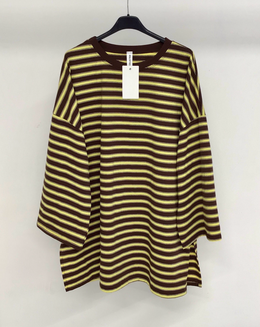 Basic stripe shirt brown yellow
