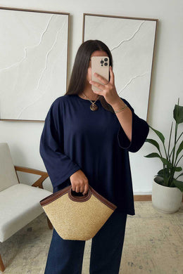 Basic shirt donkerblauw