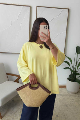 Basic shirt Geel