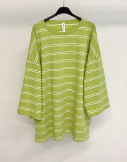 Basic stripe shirt matcha