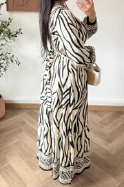 Nour dress zwart wit